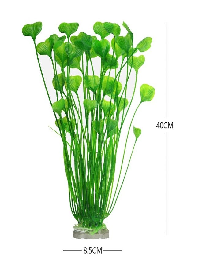 BYERUITE 2PCS Aquarium Decor Plastic Plants, Large 16 Inches Artificial Fish Tank Plants (Green) - Image 2